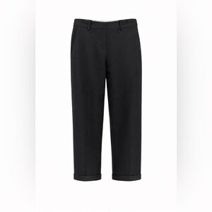 Giorgio Armani Runway Black 100% Virgin Wool Cuffed Dress Pants EU 42 US 6